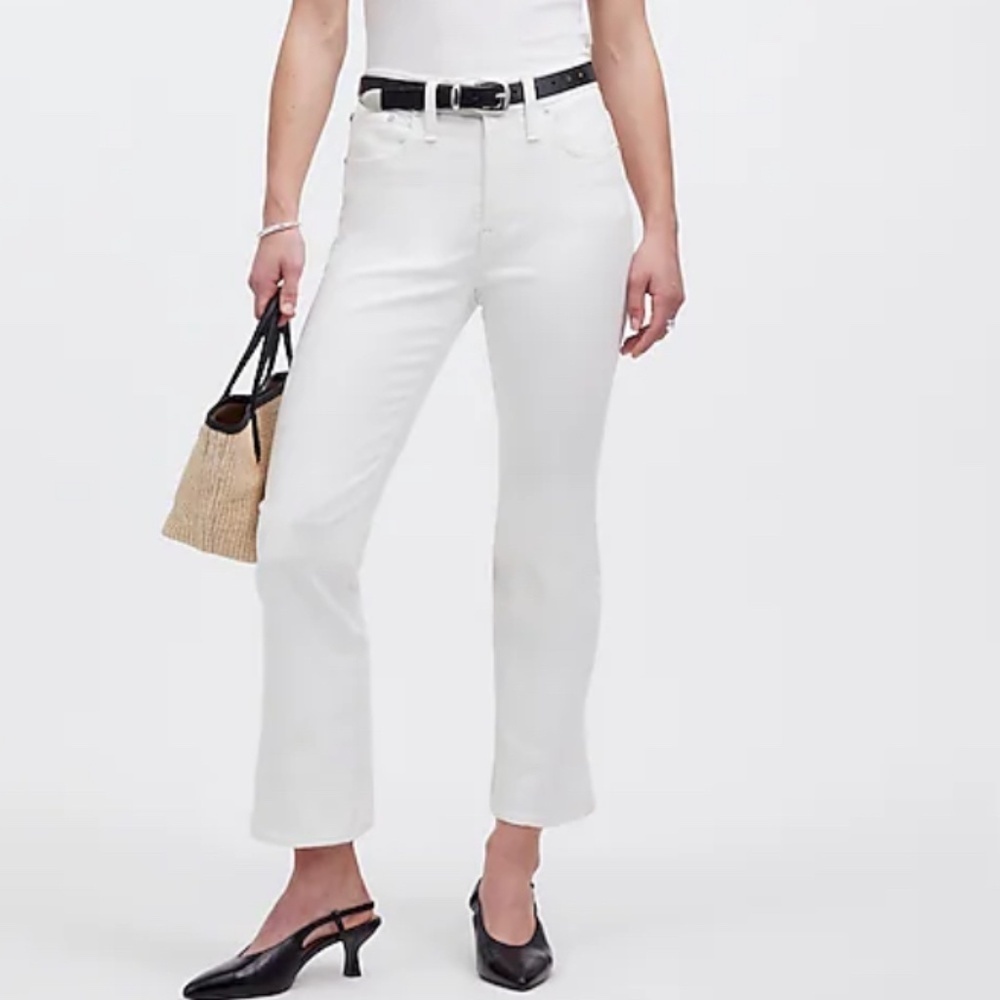Madewell White Kick Out Crop Jeans Petite Size 25